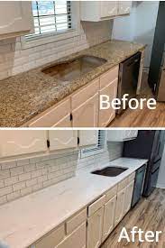 Epoxy Countertop Before And After Diy Kitchen Countertops Diy Countertops Painted Countertops Diy