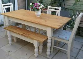 Shabby Chic Solid Pine Farmhouse Table 4 Chairs And Bench Cream United Kingdom G Shabby Chic Table And Chairs Shabby Chic Wall Decor Farmhouse Table Chairs