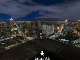New york city skyline aerial view at dusk with colorful cloud, empire state and skyscrapers of midtown manhattan. Second Life Marketplace Manhattan New York City Night Skyline Skybox 1 Prim Mesh Loft Balcony Terrace Surrounding Urban Modern Nyc Background