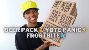 Hat Club Exclusive Unboxing Review Beer Pack Yote Panic Frostbite Youtube