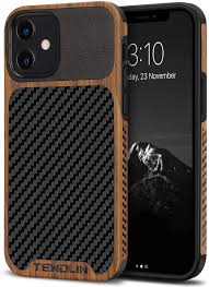 Best iphone 12 mini magsafe cases. Amazon Com Tendlin Compatible With Iphone 12 Case Iphone 12 Pro Case Wood Grain With Carbon Fiber Texture Design Leather Hybrid Case