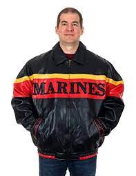 Oarsman Men S Usmc Faux Leather Bomber Jacket A United States Marines Jacket To View Furthe Faux Leather Bomber Jacket Leather Jacket Men Faux Leather Bomber