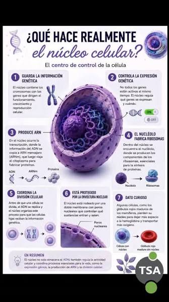 Sabías que casi 2 metros de ADN caben dentro de un núcleo microscópico? Esta imagen muestra cómo la célula logra este increíble “orden molecular”: Doble hélice El ADN en su