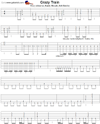 Crazy Train By Ozzy Osbourne Guitar Tabs Crazy Train Ozzy Osbourne Family