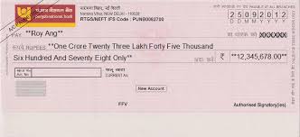 Printed Cheque Of Punjab National Bank India Printing Software Prints Bank Check