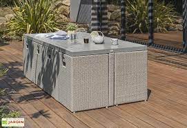 salon de jardin en aluminium et resine tressee 4 fils gris 8 fauteuils salon de jardin encastrable salon de jardin resine salon de jardin carrefour