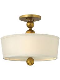 Zelda Semi Flush Ceiling Light With Linen Drum Shade Flush Lighting Semi Flush Lighting Flush Light Fixture