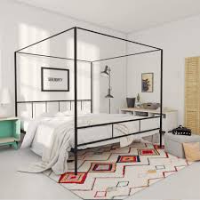 Expertly crafted from solid meranti wood, sungkai veneers,. Amazon Com Novogratz Marion Canopy Bed Frame Black King Furniture Decor