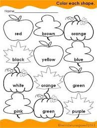 Free Fall Color Word Sheet Fall Kindergarten Preschool Colors Fall Preschool