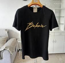 Balmain Black And Gold T Shirt Black Or White Gold Logo Designer T Shirt In 2019 Gold Logo Logos Design Shirts