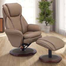 Comfort Chair By Mac Motion Norway Recliner And Ottoman In Sand Leather Recliner Chair Recliner With Ottoman Chair