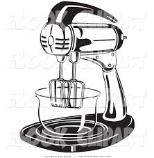 Clip Art Black And White Vector Clip Art Of A Black And White Electric Mixer In A Kitchen By Kitchen Clipart Clip Art Vintage Clip Art