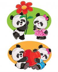 Conjunto De Dibujos Animados Con Un Par De Osos Panda En El Amor Vector Premium Pandas Animados Osos Pandas Dibujo Osos Pandas Animados