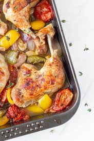 This one pan meal with roasted butternut squash and chicken thighs is your ultimate fall comfort food recipe idea. One Tray Oven Baked Chicken And Vegetables Becomingness