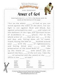 Armor Of God Fill In The Blanks Bible Lessons For Kids Bible Worksheets Bible Lessons