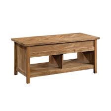 Your home becomes more creative when you place pieces of tasteful furniture around the room, such as this flip top table. Sauder Cannery Bridge Lift Top Coffee Table Lintel Oak Finish Walmart Com Walmart Com