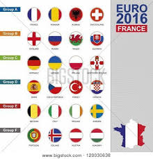 The european cup euro 2016 officially starts june 10, 2016 with the the final phase of the euro 2016 consists of 24 teams, divided into 6 groups. Football Euro 2016 All Groups All Flags Soccer 2016 Vector Illustation Poster Id 120030638