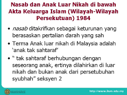 Ya, sebelum ini, memang camtu. Nasab Anak Luar Nikah Undangundang Di Malaysia Dr