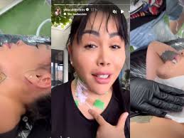 Yina Calderón reveló por qué se borrará un tatuaje que tiene en el cuello:  “Mi compañero de rasca y de tusa”