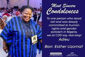 Esther uzoma is a human rights activist and lawyer. Eg2narxej Xejm