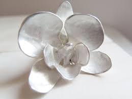 Orchid Ring Sterling Silver Orchid Ring White Orchid Ring Flower Silver Ring Nature Ring White Flower Ring Botanical Jewelry Orchid Ring White Flower Ring Flower Ring