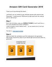 Gift card suggest is the best gift card code generator to get free aliexpress gift card codes. Free Amazon Gift Card Method Txt Free Amazon Gift Cards To Get Free Amazon Gift Cards Of Any Amount Value Steps 1 Find A Seller On Course Hero