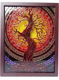 Tree Of Love Art 15x12 Glass Painting Tree Of Life Etsy Glass Painting Family Tree Wall Art Tree Wall Art
