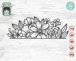 Download Flower Border Svg Flower Svg Flower Monogram Split Etsy In 2021 Flower Svg Flower Border Floral Border