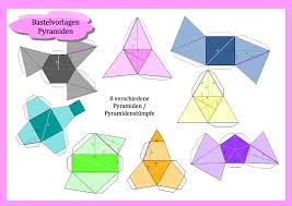 Was passiert, wenn du vertikal in eine pyramide mit rechteckiger grundfläche schneidest? Bastelvorlage 8 Verschiedene Pyramiden Unterrichtsmaterial Im Fach Mathematik In 2021 Vorlagen Pyramiden Bruchrechnen