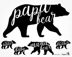 Mama Bear Svg Bear Clipart Papa Bear Sister Brother Baby Bear Silhouette Digital Svg Bear Stencil Bear Clipart Mama Bear