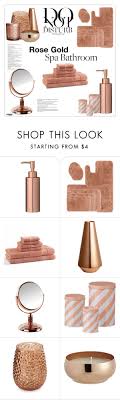 Rose Gold Bathroom Decor By Marion Fashionista Diva Miller Liked On Polyvore Featuring Interior Interi Gold Bathroom Decor Gold Bathroom Rose Gold Bedroom