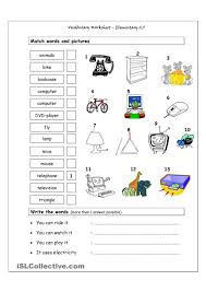 Vocabulary Matching Worksheet Elementary 2 5 Vocabulary Worksheets Family Worksheet Esl Lessons