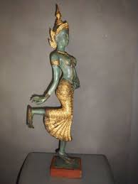 Large Bronze Apsara Female Dancer Thailand Second Half Of The 20th Century