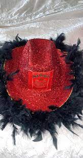 Jack Daniels Red Diy Cowboy Party Hat Halloween Hats Alcohol Halloween Costumes Halloween Alcohol