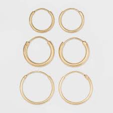 We did not find results for: Gold Over Sterling Silver Endless Hoop Fine Jewelry Earring Set 3pc A New Day Gold Target