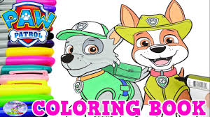 Paw patrol coloring pages collection. Paw Patrol Coloring Book Jungle Rescue Tracker Rocky Episode Surprise Egg And Toy Collector Setc Youtube