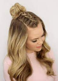 Prom Hairstyles For 2019 Women Makeup Women Fashion In 2020 Braided Top Knot Hairstyle Top Knot Hairstyles Hair Styles
