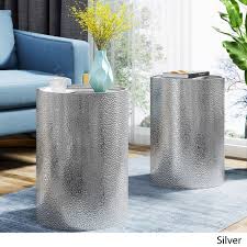 The covers are manufactured with oak veneer, mdf lacquered in colors, hpl white, hpl black or hpl fenix ntm color black. Brookhaven Modern Round Hammered Accent Table Set Of 2 By Christopher Knight Home Overstock 27414225