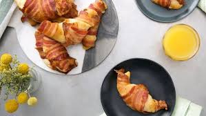 Bacon Wrapped Breakfast Croissant Recipe Croissant Breakfast Bacon Wrapped Healthy Breakfast