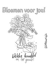 Kleurplaat Bloemen Voor Jou Letters Met Liefde