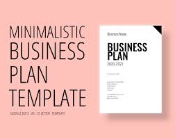 Minimalistic Business Plan Template For Google Docs Business Etsy Uk
