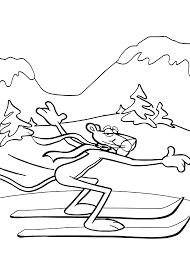 The free printable sports coloring pages can be used to create your own sports coloring book. Pink Panther Skiing Coloring Pages For Kids Printable Free Pink Panther Cartoon Coloing 4kids Com