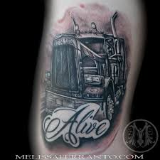 Can you get a tattoo on a truck? Semi Truck Tattoos Tattoos By Melissa Ferranto Tattoos Realistic Semi Truck Tattoo Trucker Tattoo Tattoos