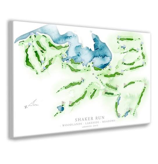 Shaker Run Golf Course Map, Woodlands, Lakeside Meadows Course Layout,  Lebanon OH Golf Print, Mom and Dad Golfer Print Gift for Anniversary - Etsy