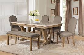 Homelegance 5470 72 6 Pc Jemez Natural Wood Finish Marble Top Dining Table Set In 2020 Marble Top Dining Table Dining Table Dining Table In Kitchen