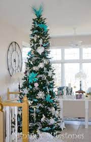 Ribbon And The Christmas Tree Skinny Christmas Tree Christmas Decorations Ribbon On Christmas Tree