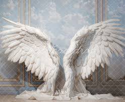 Kate Fantasy Angel Wings Vintage Wall Backdrop Designed by Emetselch
