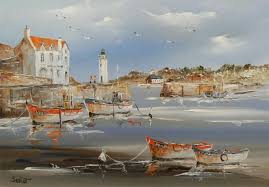 Sauzon A Belle Ile Ref 0100 65 X 46 Paysage Breton Paysage De Mer Peinture Peinture Paysage