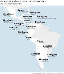 Interactivo Los Apellidos Mas Comunes De Latinoamerica Internacional El Pais