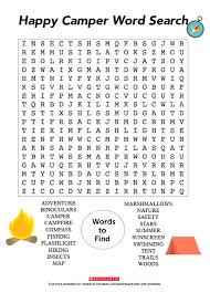 Halloween, thanksgiving, baby showers, football, . A Word Search Printable For Your Happy Camper Scholastic Parents